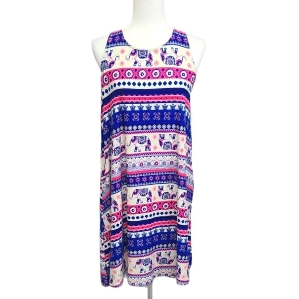Elephant Boho Print Summer Dress size Medium‎